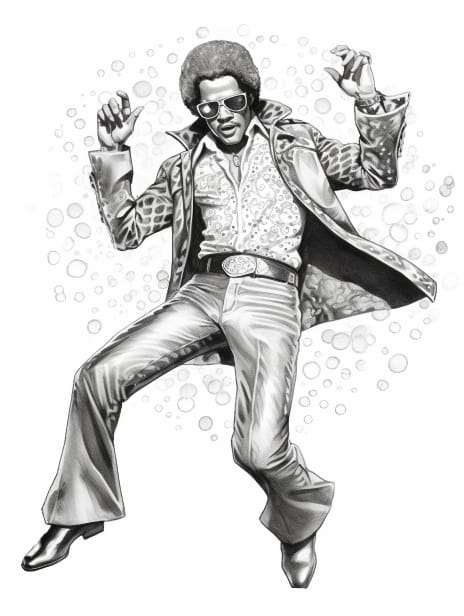 Disco Coloring Book for Adults and Kids, Grayscale Coloring Pages, Instant Download, Printable PDF File