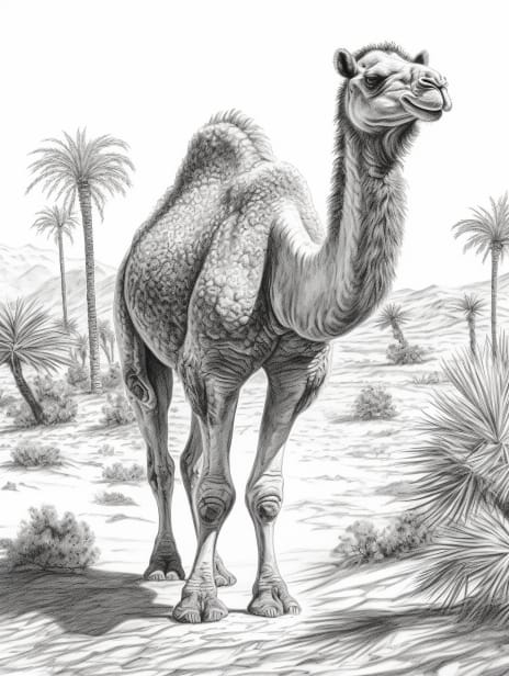 Desert Animals Coloring Book for Adults and Kids, Grayscale Coloring Pages, Instant Download, Printable PDF File