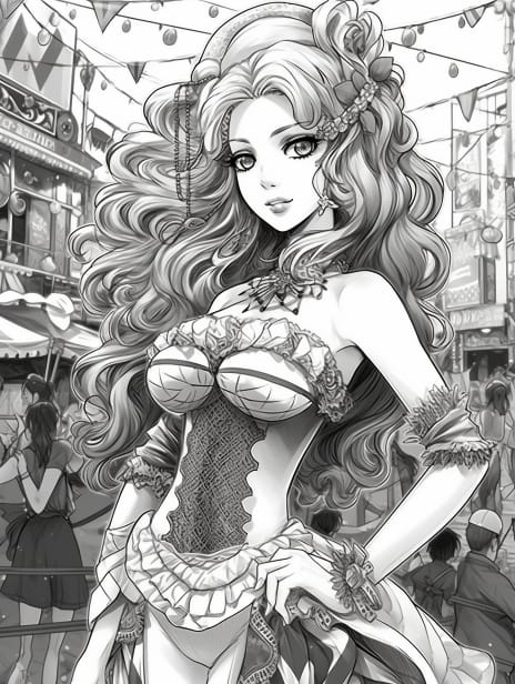 Rio Carnaval Coloring Book for Adults and Kids, Grayscale Coloring Pages, Instant Download, Printable PDF File